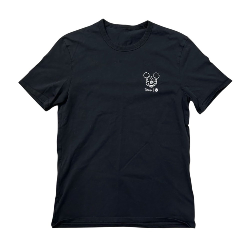 Disney x Lululemon Black Cotton Jersey T-Shirt Mickey Mouse Design, Medium